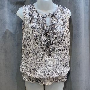 NWT Quintessential Sheer Polyester Ruffle Tank - S